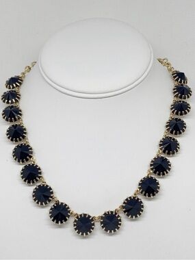 J. Crew Dark Blue Venus Flytrap Necklace